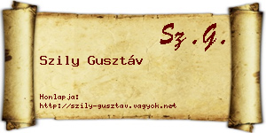 Szily Gusztáv névjegykártya
